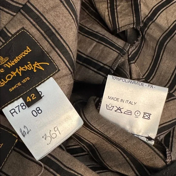 Vivienne Westwood Anglomania 2014 NWT STRIPE SET/LINEN SOFT CORSET+SKIRT IT42 - Picture 7 of 14